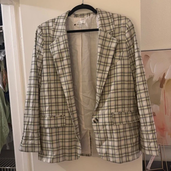 NWOT Topshop Plaid Blazer - Picture 4 of 8